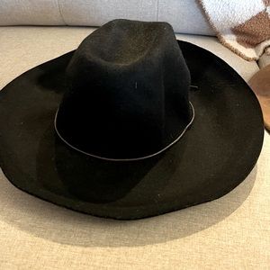 Black brimmed hat